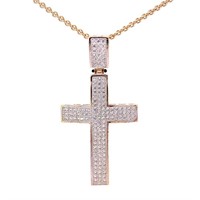 Pave Diamante Cross Pendant 10k Gold
