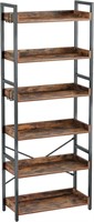 Rolanstar Bookshelf 6 Tier with 4 Hooks