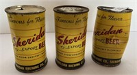 (3) Sheridan Export Opened Beer Cans