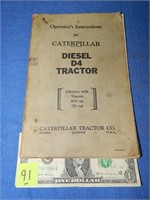 Operators Instrustions for Caterpililla Diesel D4