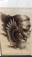 Native American Indian Print Signed by Rubin
