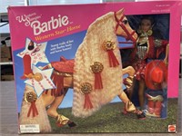 Western stampin Barbie set Doll Mint in box