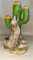 Vintage Coyote and Cactus Plaster Decor