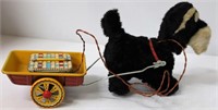 Linemar 1950's Vintage Pal The Puppy With Cart