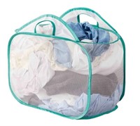 Mainstays White Mesh Pop-up Laundry Basket, 21" x"