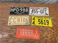 5 license plates