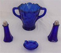 Vintage cobalt blue glass.