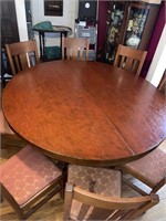 Solid Wood Dining Table & 8 Chairs