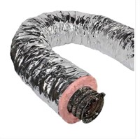 4” x 12’ Insulated Flexible Duct R6 Silver Jacket