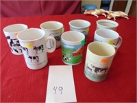 8 Assorted cow coffee mugs