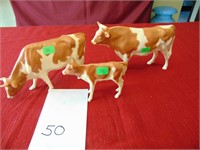Guernsey bull, cow and calf set