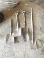 1 Tile Spade 3 Flatnose Shovels