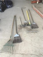 brooms and rakes