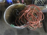 tub of extension cords