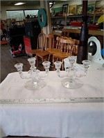 Set of two glass candle holders