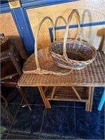 Wicker Table and Baskets