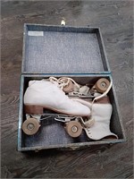 Antique Roller skates in case