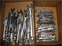 Collection of assorted combination wrenches; as is