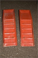 Pair of steel auto ramps; as is