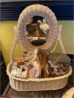 Wicker Mirror And assorted items