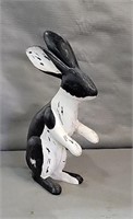 Black & White Ceramic Bunny Statue