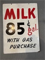 Milk & Gas Advertising Sign