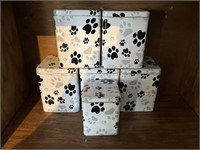 Paw Print Metal Containers