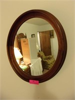 Walnut Framed Oval Mirror