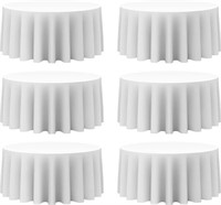 *6 Pack White Round Tablecloths