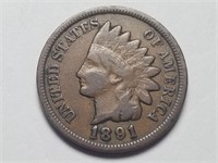 1891 Indian Head Cent Penny High Grade