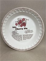 Watkins cherry pie plate with recipe