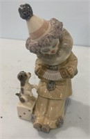 LLADRO Porcelain Clown and Dog Figurine