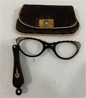 Vintage Cats Eye Lorgnette Opera/Reading Glasses