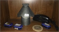 Punch tin candle holder, LED flashlights, phone