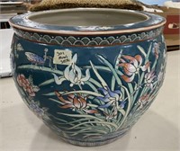 Large Porcelain Hand Painted Fish Bowl Planter