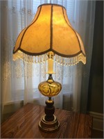 Glass lamps with brass base,victorian style shade
