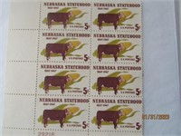 Stamp Nebraska Statehood 5 Cent Blocks 1967