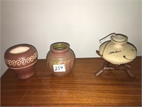 Incense burner, candle, other pottery