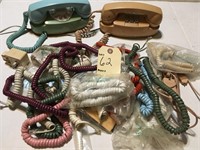 VINTAGE TELEPHONES AND COLORED CORDS
