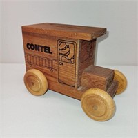 1988 CONTEL Wooden Car Musical Coin Bank