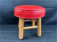 Vintage Red Cushion Stool