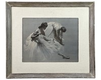 August von Munchhausen- Ballerinas Pastel Painting
