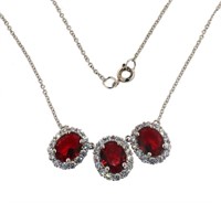 Beautiful Ruby & White Sapphire Necklace