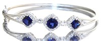 Quality 3.50 ct Sapphire Bangle Bracelet