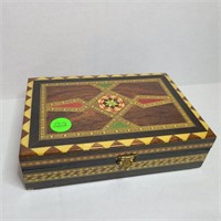 Beautiful Hand Inlaid Marquetry Jewelry Box