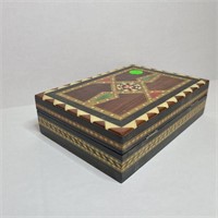 Beautiful Hand Inlaid Marquetry Jewelry Box