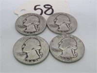 4 1943 Silver Quarters