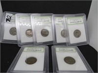 7 Jefferson Nickels 2-1941,1947,2-1948,1952, &1954