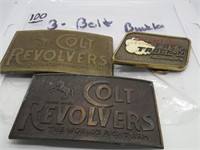 2 Colt Revolver and 1 Snap-on Belt Buckles