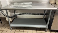 5' Stainless Steel Top Kitchen Table & Lower Shelf